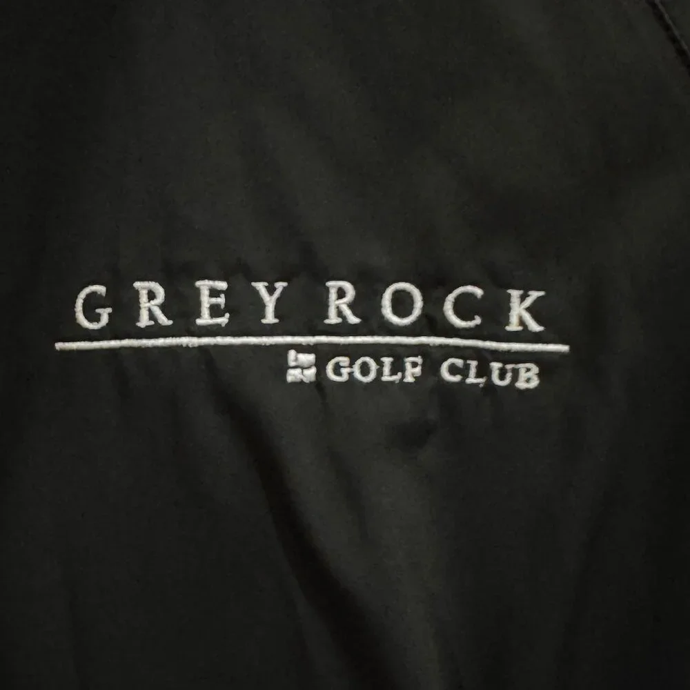 Adidas Pullover Jacket Men's XL Grey Rock Golf Club Logo 1/2 Zip Windbreaker - Picture 2 of 13